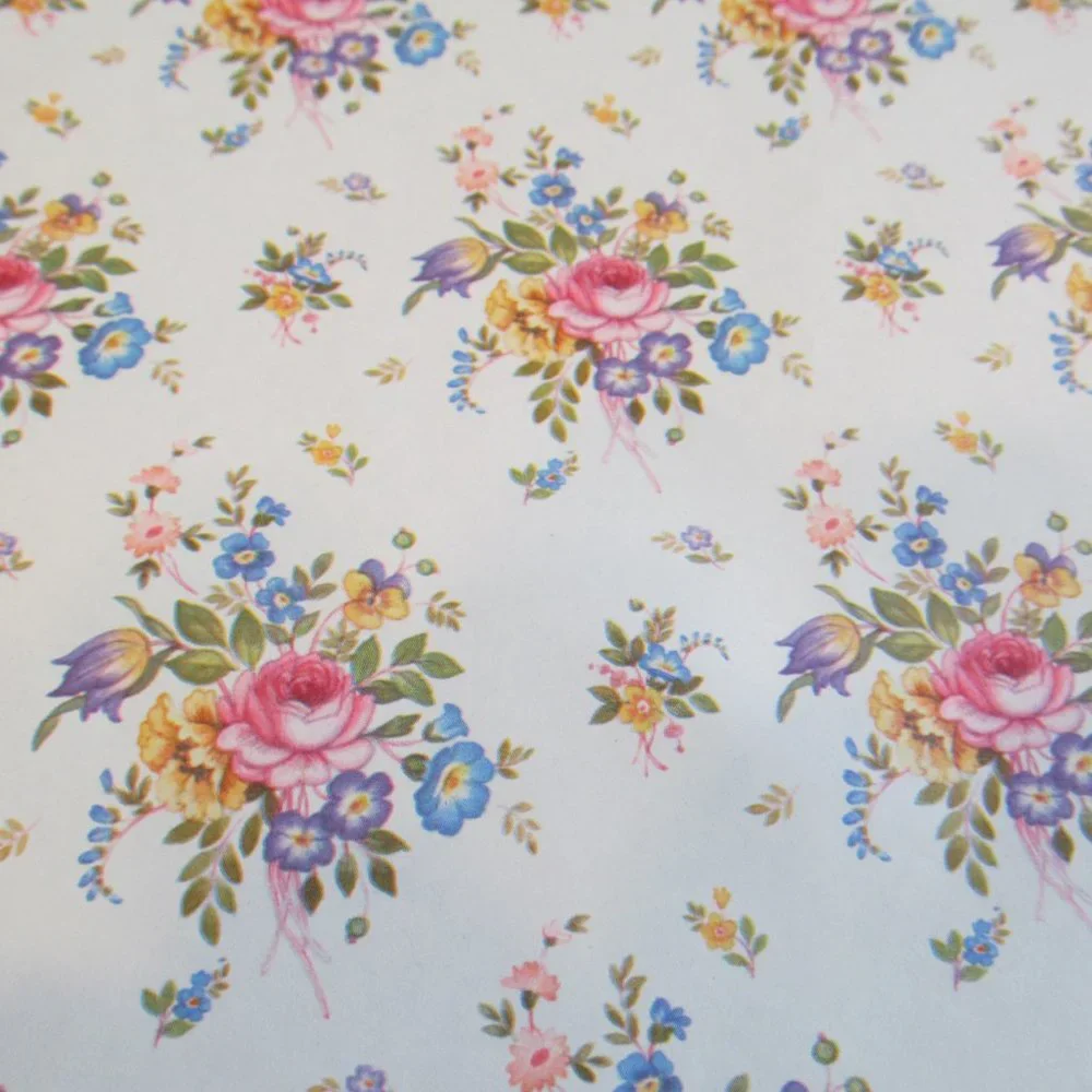 Vintage Hallmark All Occasion Gift Wrap Floral Open Package Partial Sheet Pretty